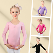芭蕾舞练功服夏季形体儿童女，上衣粉女童，连体半身幼儿黑色跳舞专用