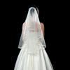 欧美新娘头纱白色短款简单婚礼头饰单层包边领证拍照结婚抓纱veil
