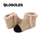 OldSoles秋冬季婴幼儿加绒保暖冬靴真皮软底学步鞋