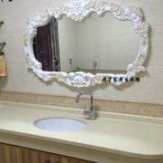 欧式豪华双盆浴室镜壁挂卫生间镜子玄关镜子壁挂装饰镜洗手间复古