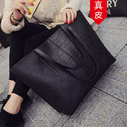 香港真皮托特包黑色(包黑色)大包，女包2022大容量单肩手提包包