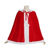 圣诞服装圣诞斗篷圣诞节披风圣诞老人服女丝绒披肩酒红色大红色