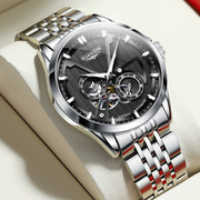 男冠琴防水品牌表钢带夜光表全自动瑞士镂空机械表士手表时尚