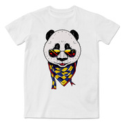 恶搞创意设计戴眼镜的熊猫公子搞笑休闲短袖印花T恤个性文化衫男