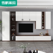电视柜组合墙柜客厅现代简约背景墙大容量储物装饰柜影视柜定制D4
