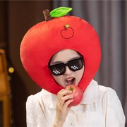 萌萌可爱苹果橙子头套ins卡通水果帽子儿童摄影拍照趣味装饰帽