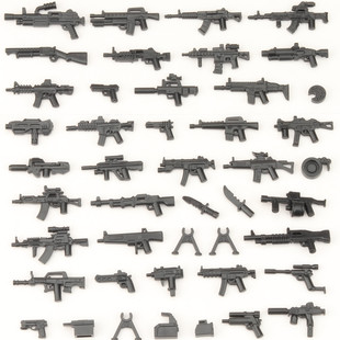 乐高第三方现代军事人仔武器俄军AK47系列配件MP5冲锋小积木