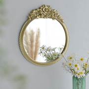 jz036欧法式轻奢金色，复古雕花卧室化妆梳妆镜子背景墙饰品壁挂