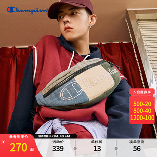 champion冠军饺子包斜挎包，春季男女运动胸包刺绣字母时尚腰包
