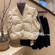 韩版儿童马甲秋冬装23洋气加厚保暖冬季女童宝宝棉服马夹上衣