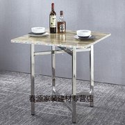 折叠桌腿支架圆餐桌脚架简易大圆台面不锈钢桌脚架可以折叠钢折脚