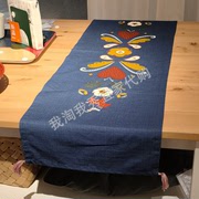 宜家国内斯莱迪卡长，桌布蓝色红色，35x130厘米餐桌布艺餐垫