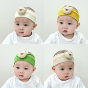 婴儿发带夏季薄款0一6月宝宝，帽子囟门帽，3新生儿胎帽护卤门气门帽