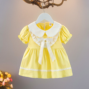夏季女童连衣裙韩版柔软洋气女宝宝，公主裙4567个月婴幼儿裙子