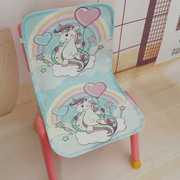 夏款女宝幼儿园塑料椅垫靠背一体座垫 卡通粉色公主 兔熊冰丝坐垫