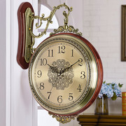 客厅双面挂钟欧式挂表时尚现代两面时钟经典石英钟