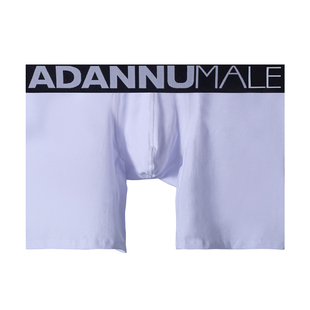 ADANNU男平角内裤长款纯棉舒适柔软薄纯色性感青年健身运动打底裤