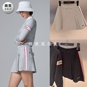 2023秋韩国Titleis*褶皱A字高尔夫球服女士针织半身短裙GOLF