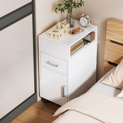 IKEA宜家床头柜现代简约小型带滚轮可移动卧室床边窄缝储物柜子床