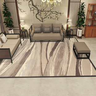 手工羊毛地毯新中式中国风长方形现代简约家用卧室客厅茶几定制毯