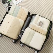 跨境旅行十件套压缩网面收纳套装组合行李箱衣服整理收纳袋收纳包