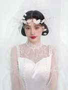 新娘仙气珍珠发箍头饰甜美花朵气质时尚减龄造型高级感婚礼服配饰