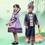 三月三民族服装儿童壮族，苗族男女童服饰哈尼族，幼儿蓬蓬裙旅拍服装