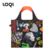 德国loqi时尚环保袋，2023艺术系列反光涂层大容量，可折叠包轻便(包轻便)