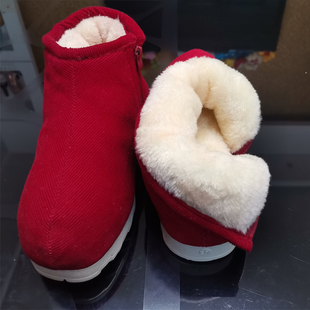 冬季办公室男女士保暖鞋，手工家居月子毛毛，鞋防滑加厚高帮老棉鞋