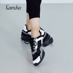 sansha三沙现代舞鞋女爵士，透气软底反绒皮运动舞蹈鞋广场舞鞋