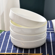 白8寸陶瓷深盘蒸鱼加深汤盘菜盘6寸盘子沙拉盘家用浅碗蒸菜盘7寸