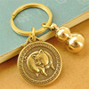 纯黄铜十二生肖钥匙扣吊坠，男女个性创意，汽车钥匙链挂件挂饰配件