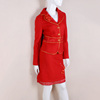 (捡漏m-2xl)玛格蒂，娅2024春季红色，时尚羊毛两件套职装敬酒服尾