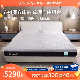sinomax赛诺梦六方慢回弹记忆棉床垫子1.51.8m加厚床垫床褥静音