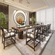 简约现代新中式功夫茶桌实木茶几，茶台茶桌椅组合办公室原木大板桌