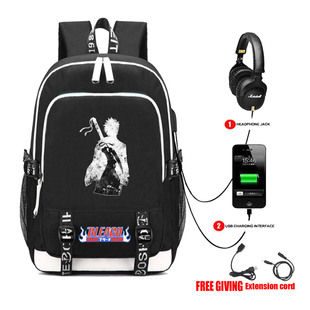 动漫死神背包男女学生书包USB充电双肩包大容量包户外旅游包