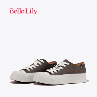 bellalily2024春季厚底透气帆布鞋，女低帮简约板鞋，运动休闲鞋