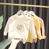 女童长袖打底衫洋气春秋，款0-6岁儿童女宝宝t恤纯色小婴儿上衣春装