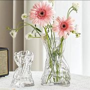 高颜值简约创意不规则，花瓶透明玻璃插花水养，鲜花异形客厅装饰摆件