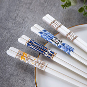 景德镇陶瓷筷子家庭送礼家用骨瓷轻奢欧式10双装防霉防滑筷子