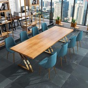 办公室北欧实木创意办公桌，简约大型职员工作台，员工长条洽谈桌椅