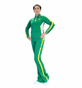 新上架佳木斯健身操运动休闲绿色长袖南韩丝套装NCT05