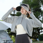 防晒衣女2025新款夏短款小个子遮阳防紫外线立领带袖披肩外搭斗篷