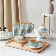 欧式水杯套装骨瓷，高档客厅杯具家庭轻奢茶壶茶具，茶杯家用杯子套装