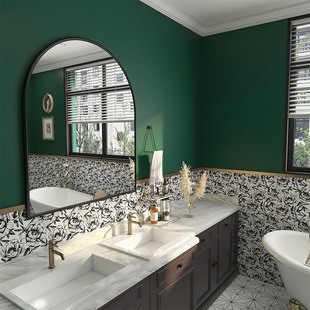 美式风格卫生间防水自粘墙纸现代简约厕所装饰墙壁纸遮丑翻新自贴