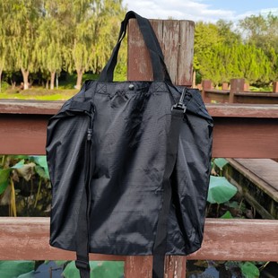 外贸纯色斜挎包单肩包防水购物包纯黑色环保袋牛津布手提袋