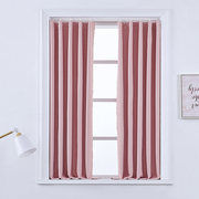 窗帘北欧简约纯色送杆免打孔成品客厅卧室，飘窗窗帘全遮光布