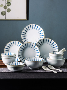 lototo日式创意家用陶瓷器餐具套装组合碗碟碗盘勺结婚送礼物盒装