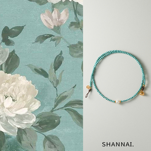 shannai原创「栀香清韵，」天然绿松石项链女新中式，国风珍珠小米珠