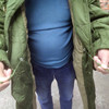 正宗军绿色大衣男时尚中短款防寒棉衣棉服，冬季加厚保暖棉袄外套